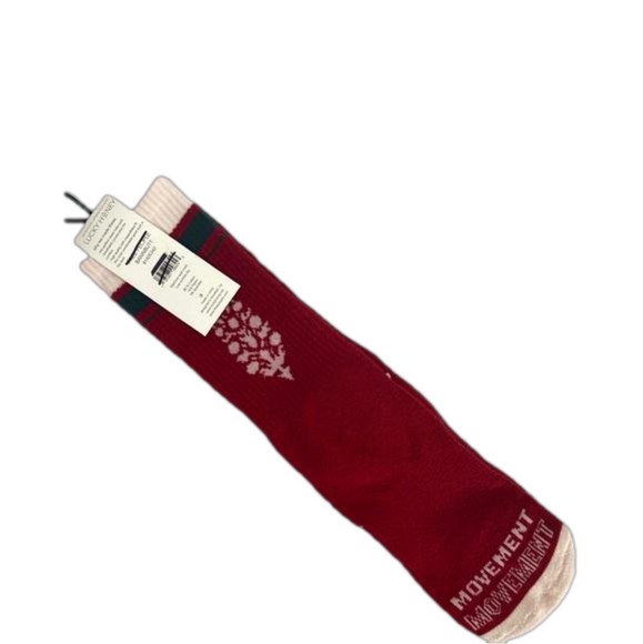 Free People FP Movement Tube Socks Bannbutt Lucky Honey Athletic Socks Red NWT - Picture 4 of 4